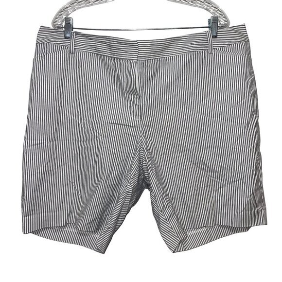 Talbots  Womens Striped Perfect Shorts Black/White Cotton Size 20WP - Picture 1 of 7